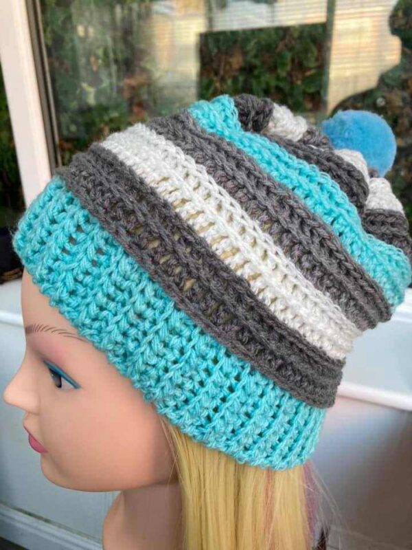 Turquoise and Grey Hat-720x960