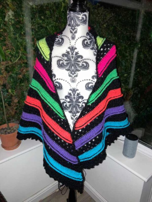 Wild Wisteria Shawl - Black & Neon Rainbow.3-720x960