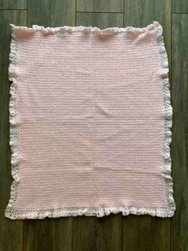 Pink With White Trim Baby Blanket-720x960