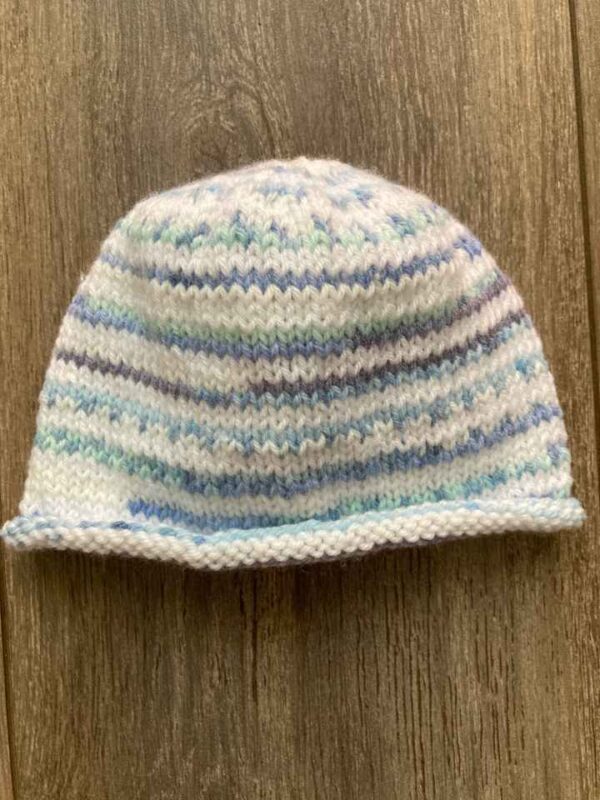 Blue Fair Isle Baby Hat-720x960