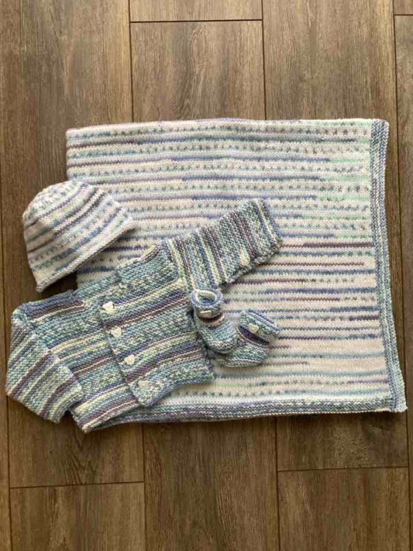 Blue Fair Isle Baby Set-720x960